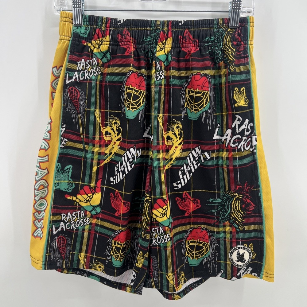 flow society lacrosse shorts Men's Size S Rasta Supreme Lacrosse